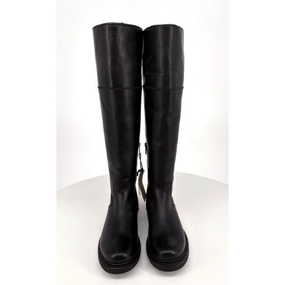 FRYE | NEW! Veronica Shearling Tall Leather Riding Boot in Black | Sz 6.5 - Picture 4 of 16